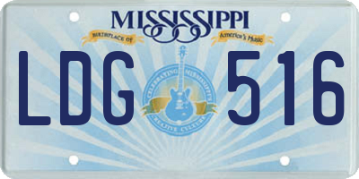 MS license plate LDG516