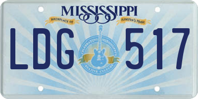 MS license plate LDG517