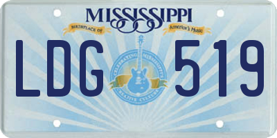 MS license plate LDG519
