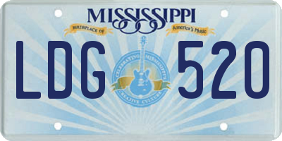 MS license plate LDG520