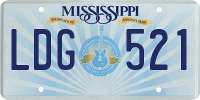 MS license plate LDG521