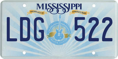 MS license plate LDG522