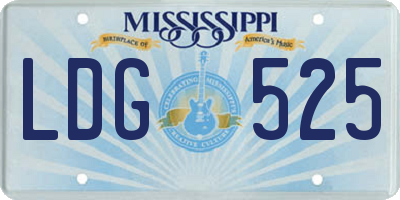 MS license plate LDG525