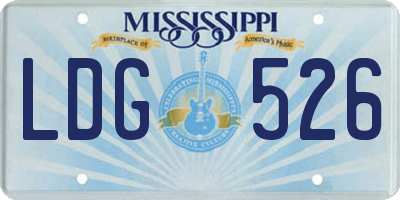 MS license plate LDG526