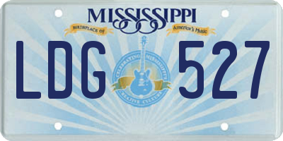 MS license plate LDG527