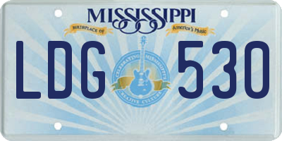 MS license plate LDG530