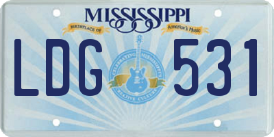 MS license plate LDG531