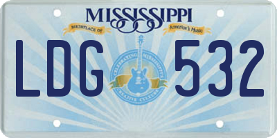MS license plate LDG532