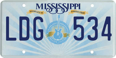MS license plate LDG534