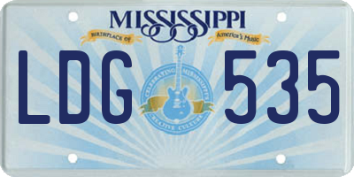 MS license plate LDG535