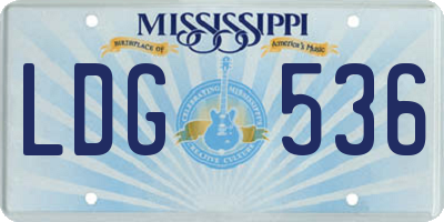 MS license plate LDG536