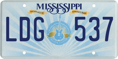 MS license plate LDG537
