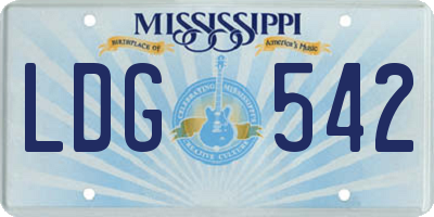 MS license plate LDG542