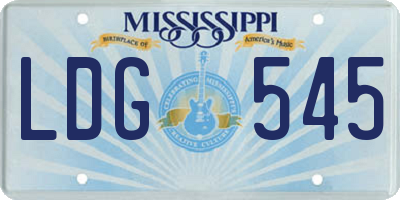MS license plate LDG545