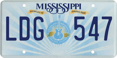 MS license plate LDG547