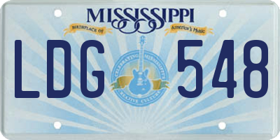 MS license plate LDG548