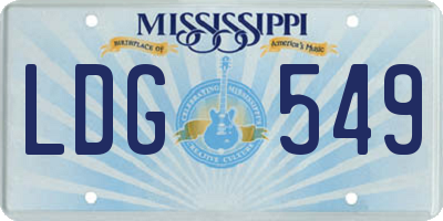 MS license plate LDG549