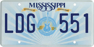 MS license plate LDG551