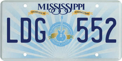 MS license plate LDG552