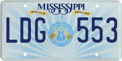 MS license plate LDG553