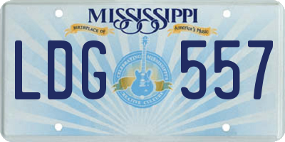 MS license plate LDG557