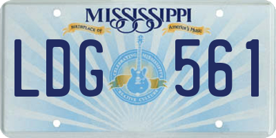 MS license plate LDG561