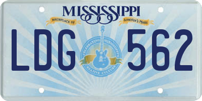 MS license plate LDG562