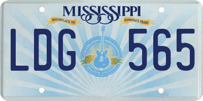 MS license plate LDG565