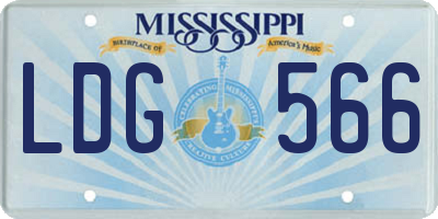 MS license plate LDG566