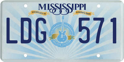 MS license plate LDG571