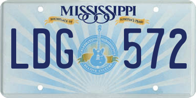 MS license plate LDG572