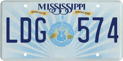 MS license plate LDG574