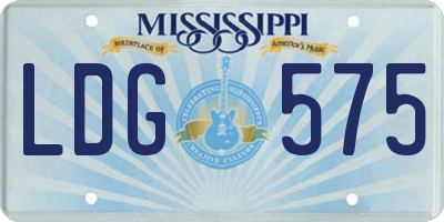 MS license plate LDG575