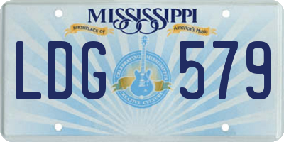 MS license plate LDG579