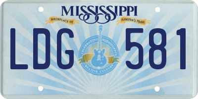 MS license plate LDG581