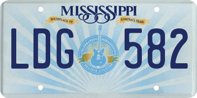 MS license plate LDG582