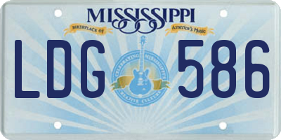 MS license plate LDG586