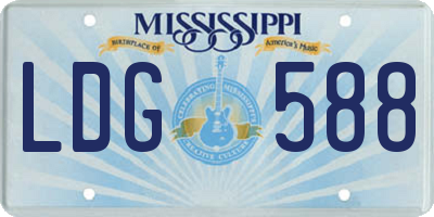 MS license plate LDG588