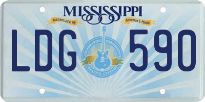 MS license plate LDG590
