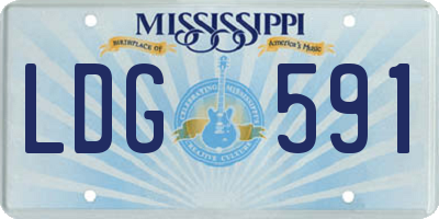 MS license plate LDG591