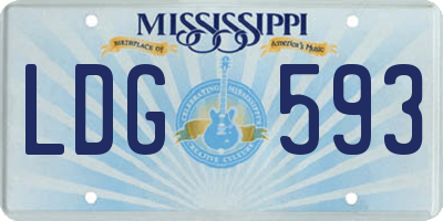 MS license plate LDG593