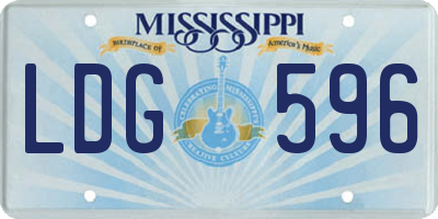 MS license plate LDG596