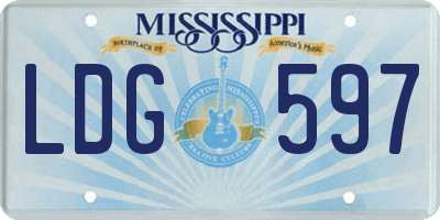 MS license plate LDG597