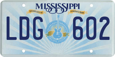 MS license plate LDG602