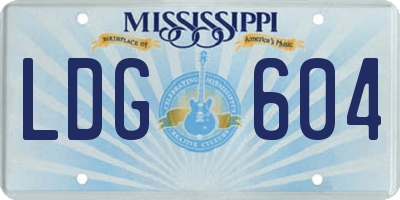 MS license plate LDG604