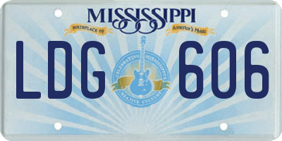 MS license plate LDG606