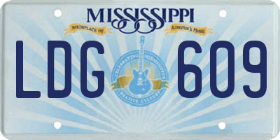 MS license plate LDG609