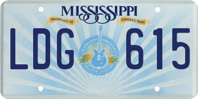 MS license plate LDG615