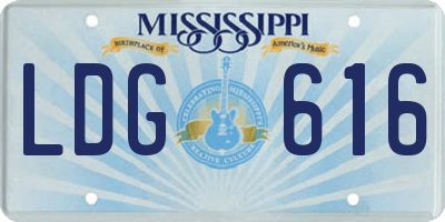 MS license plate LDG616
