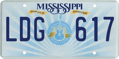 MS license plate LDG617